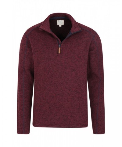 Idris Mens Half-Zip Fleece Dark Red $22.39 Fleece