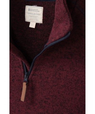 Idris Mens Half-Zip Fleece Dark Red $22.39 Fleece