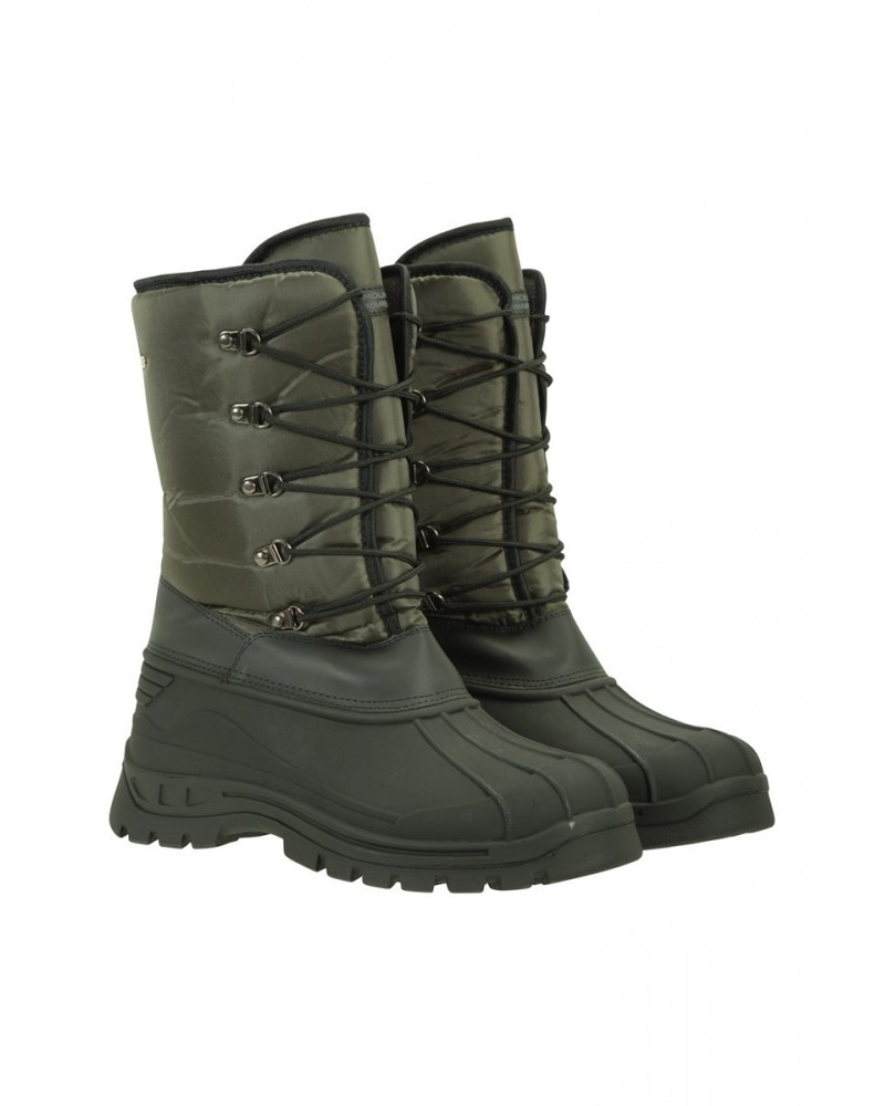 Plough Mens Snow Boots Khaki $20.21 Footwear