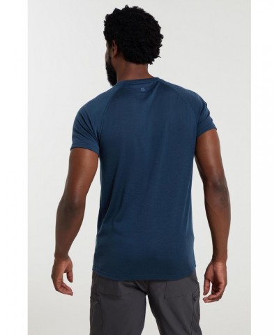 Quest Mens Printed Merino Thermal T-Shirt Navy $18.00 Tops