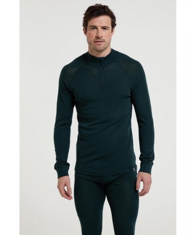 Merino II Mens Zip Neck Base Layer Top Dark Green $21.60 Thermals