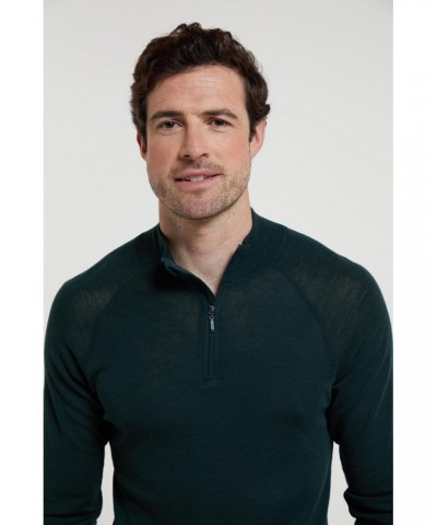 Merino II Mens Zip Neck Base Layer Top Dark Green $21.60 Thermals