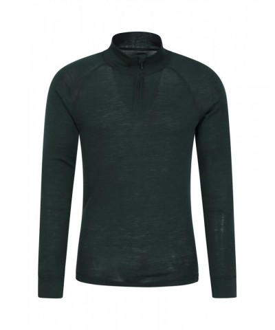 Merino II Mens Zip Neck Base Layer Top Dark Green $21.60 Thermals