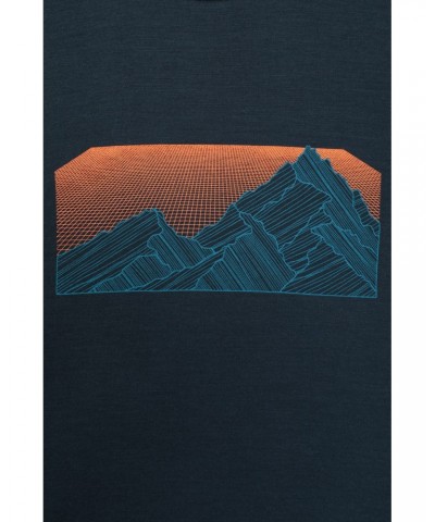 Quest Mens Printed Merino Thermal T-Shirt Navy $18.00 Tops