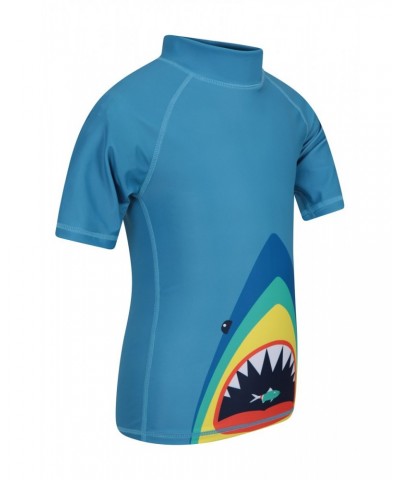 Printed Kids Rash Guard and Shorts Two Tone Blue $12.99 Tops