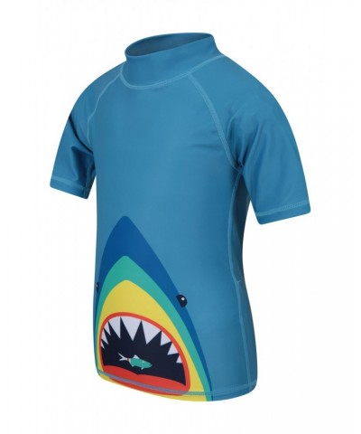 Printed Kids Rash Guard and Shorts Two Tone Blue $12.99 Tops