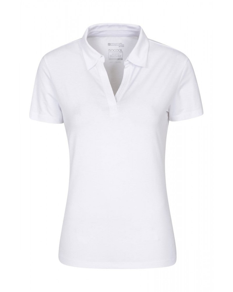 Womens UV Polo Shirt White $18.80 Tops