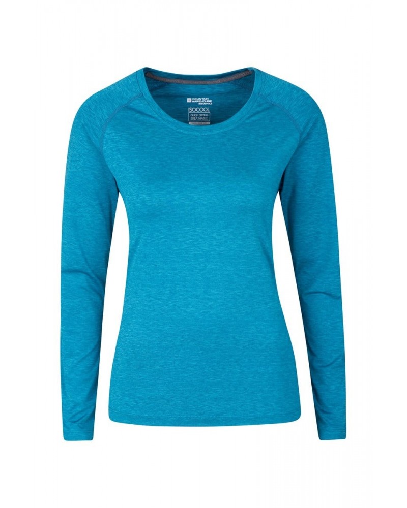 Panna Womens Long Sleeved Top Teal $14.81 Tops