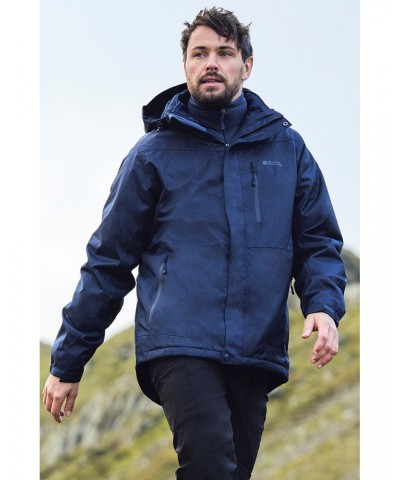 Bracken Melange 3 in 1 Mens Jacket Blue $52.99 Jackets