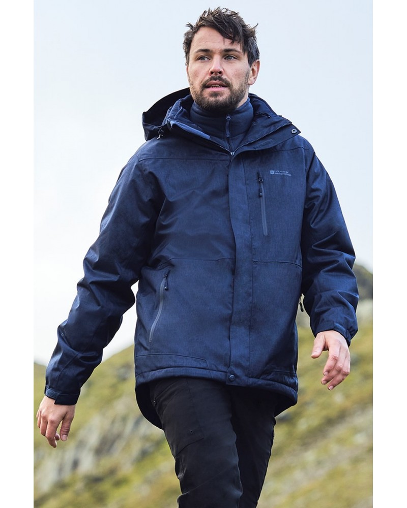 Bracken Melange 3 in 1 Mens Jacket Blue $52.99 Jackets