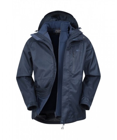 Bracken Melange 3 in 1 Mens Jacket Blue $52.99 Jackets