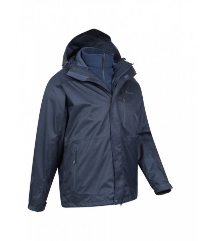 Bracken Melange 3 in 1 Mens Jacket Blue $52.99 Jackets