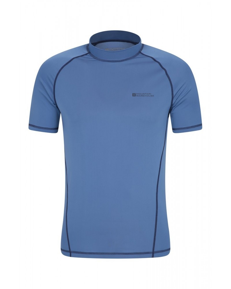 Recycled Mens Rash Guard Light Blue $12.18 Swimwear