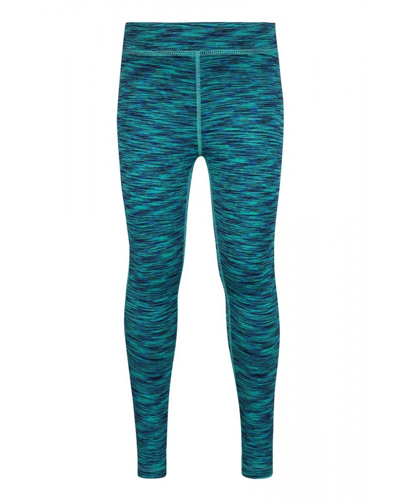 Kayleigh Kids Space Dye Leggings Teal $12.31 Active