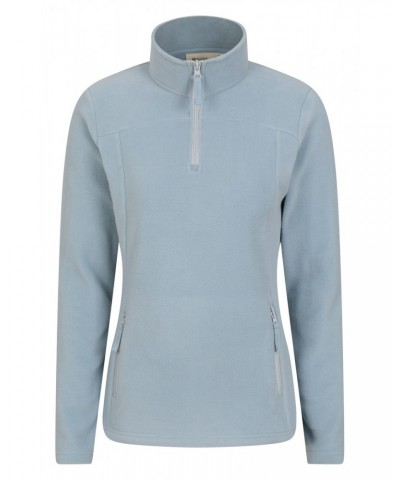 Recycled Womens Half-Zip Fleece Pale Blue $13.49 Fleece