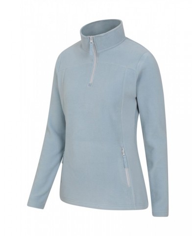 Recycled Womens Half-Zip Fleece Pale Blue $13.49 Fleece