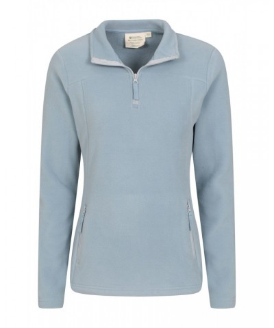 Recycled Womens Half-Zip Fleece Pale Blue $13.49 Fleece