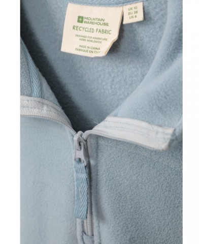 Recycled Womens Half-Zip Fleece Pale Blue $13.49 Fleece