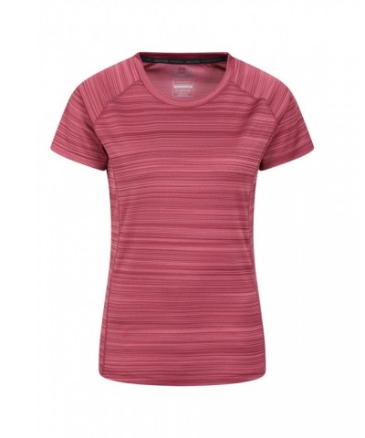 Endurance Striped Womens Tee Berry $11.19 Active