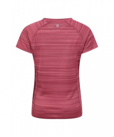 Endurance Striped Womens Tee Berry $11.19 Active