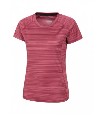 Endurance Striped Womens Tee Berry $11.19 Active