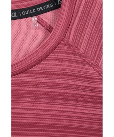 Endurance Striped Womens Tee Berry $11.19 Active