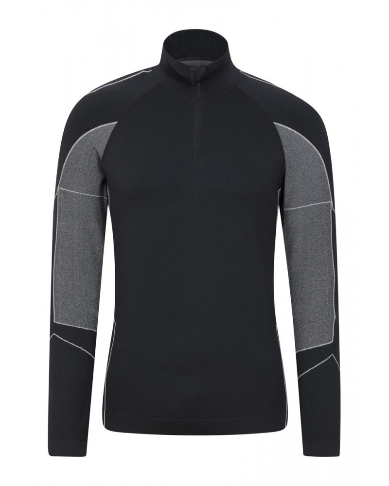 Quiver II Mens Seamless Base Layer Top Black $15.89 Active