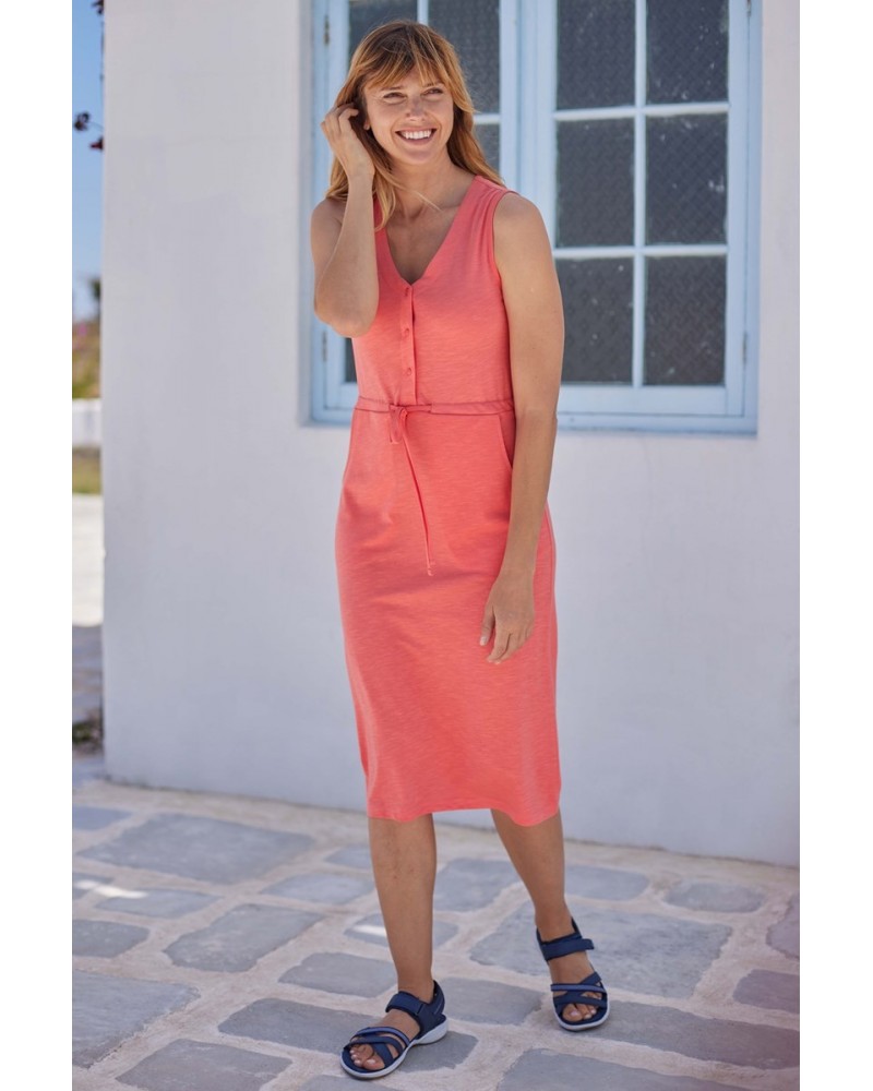 Bahamas Womens Sleeveless Dress Hot Coral $17.39 Dresses & Skirts