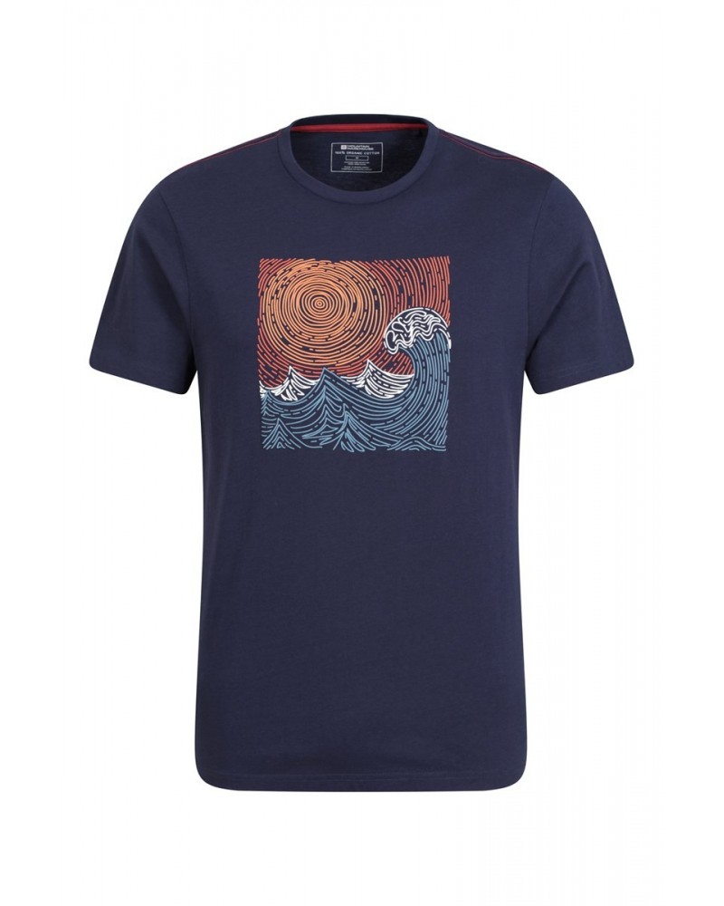 Tidal Wave Mens Organic T-Shirt Navy $15.84 Tops