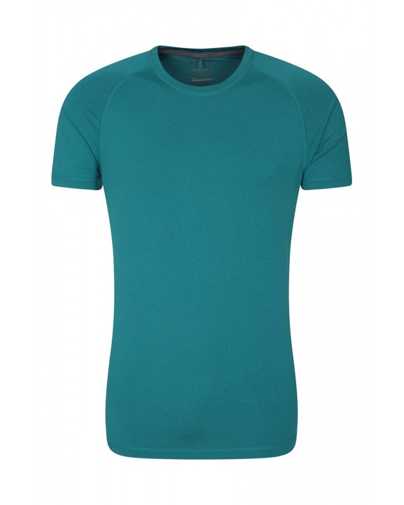 Agra Mens Melange T-Shirt Dark Teal $16.19 Active