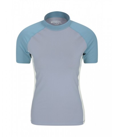 Womens UV Rash Guard Pale Blue $19.79 Swimwear