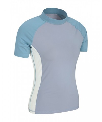 Womens UV Rash Guard Pale Blue $19.79 Swimwear