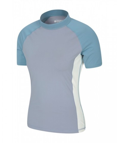 Womens UV Rash Guard Pale Blue $19.79 Swimwear