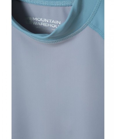 Womens UV Rash Guard Pale Blue $19.79 Swimwear