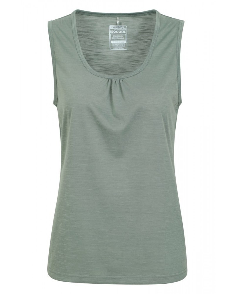 Agra Quick-Dry Slub Womens Tank Top Khaki $10.00 Tops