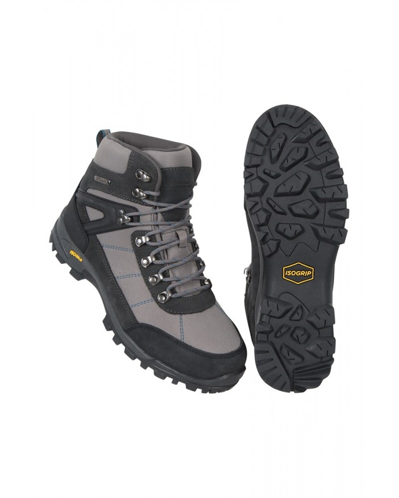 Storm Mens Waterproof IsoGrip Boots Dark Grey $41.40 Footwear