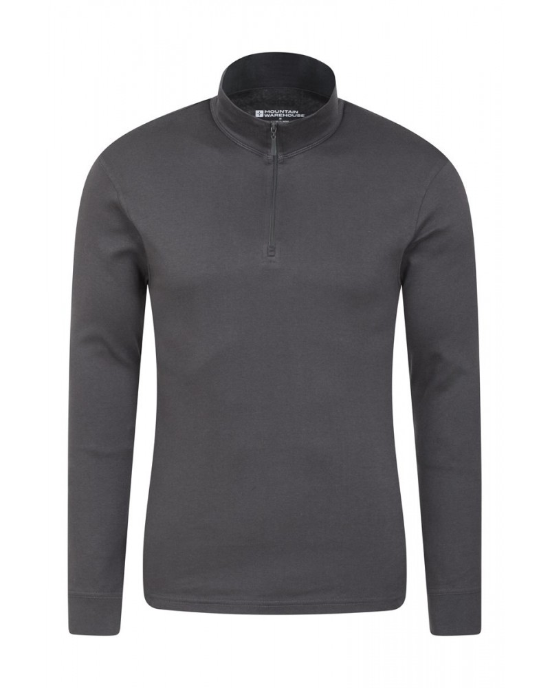 Meribel Mens Zip Neck Top Dark Grey $12.64 Thermals