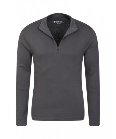 Meribel Mens Zip Neck Top Dark Grey $12.64 Thermals