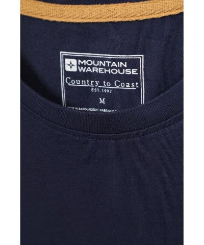 Flint Mens Crew Neck T-Shirt Navy $9.71 Tops