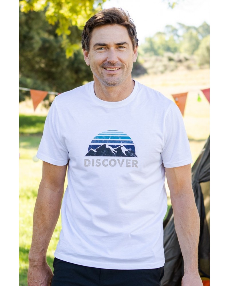 Discover Mens Organic Cotton T-Shirt White $13.24 Tops