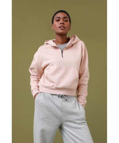 Womens Zip Front Hoodie Pale Pink $14.35 Tops