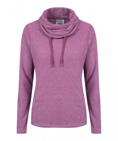 Hebridean Womens Cowl Neck Sweatshirt Purple $20.34 Fleece