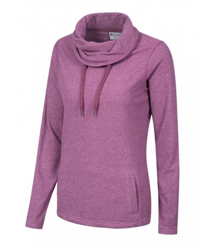 Hebridean Womens Cowl Neck Sweatshirt Purple $20.34 Fleece