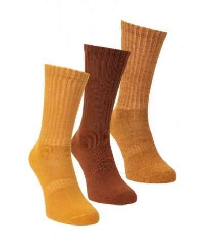 Outdoor Mens Mid-Calf Hiking Socks 3-pack Mustard $11.39 Accessories