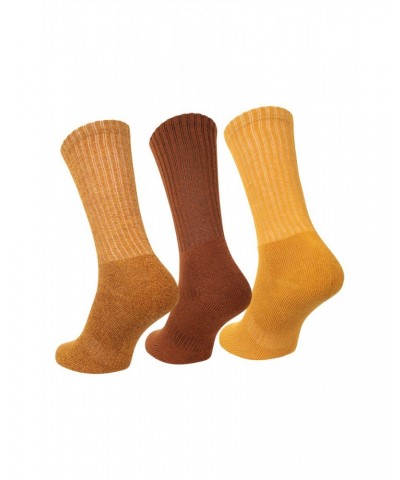 Outdoor Mens Mid-Calf Hiking Socks 3-pack Mustard $11.39 Accessories