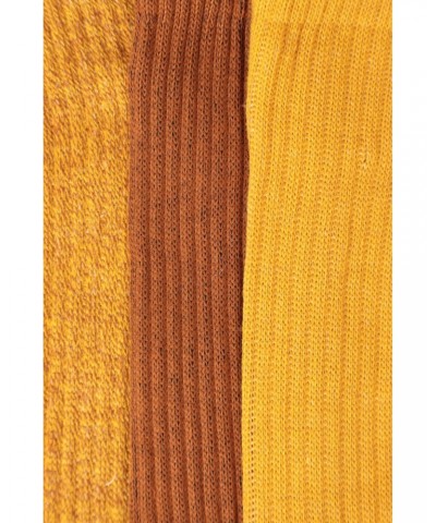 Outdoor Mens Mid-Calf Hiking Socks 3-pack Mustard $11.39 Accessories