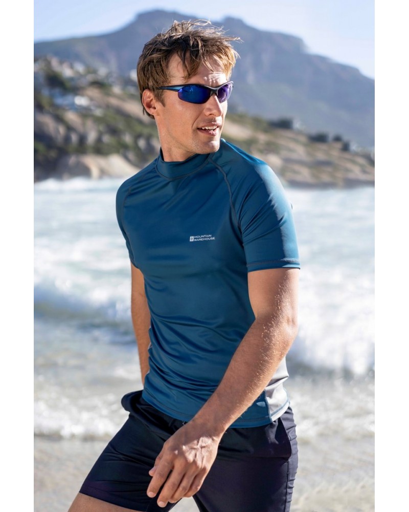 Mens UV Rash Guard Petrol $12.99 Swimwear