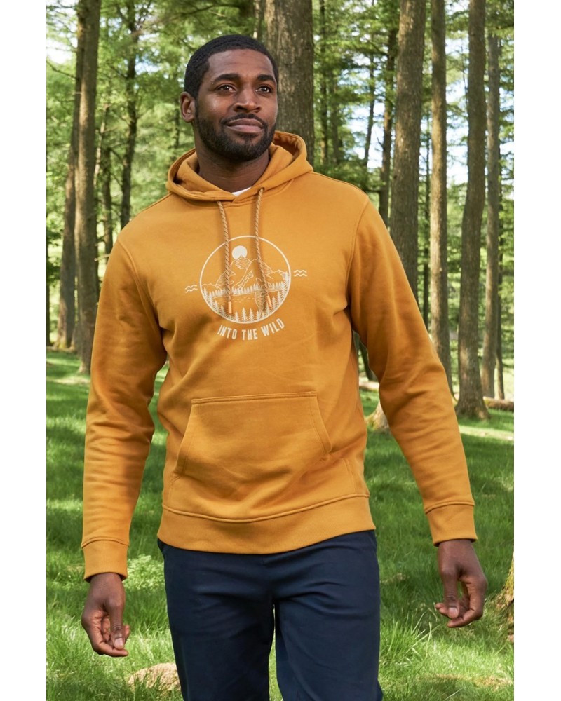 Into The Wild Mens Hoodie Mustard $25.19 Loungewear