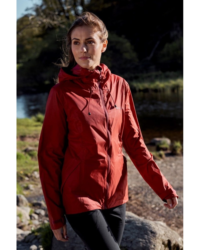 Swerve Womens Packaway Waterproof Jacket Red $18.92 Jackets