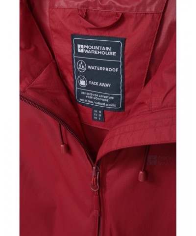 Swerve Womens Packaway Waterproof Jacket Red $18.92 Jackets